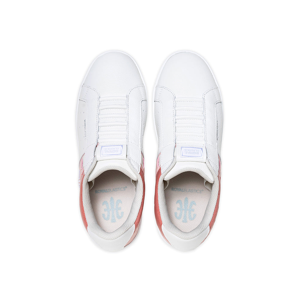 Women's Icon OG White Pink Logo Leather Sneakers