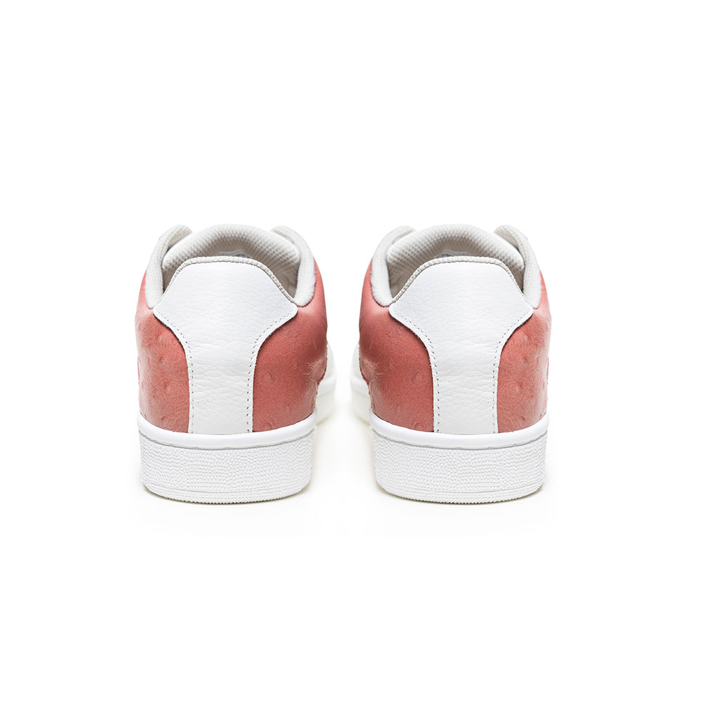 Women's Icon OG White Pink Logo Leather Sneakers
