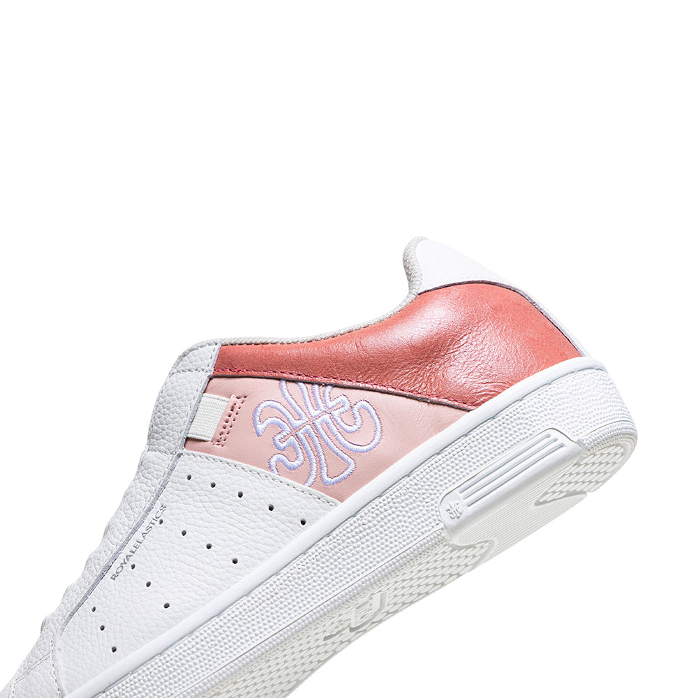 Women's Icon OG White Pink Logo Leather Sneakers
