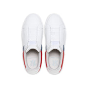 Women's Icon OG White Blue Red Logo Leather Sneakers