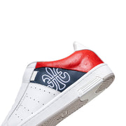 Women's Icon OG White Blue Red Logo Leather Sneakers
