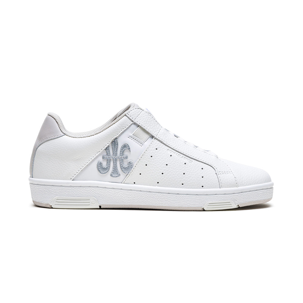 Women's Icon OG White Silver Logo Leather Sneakers