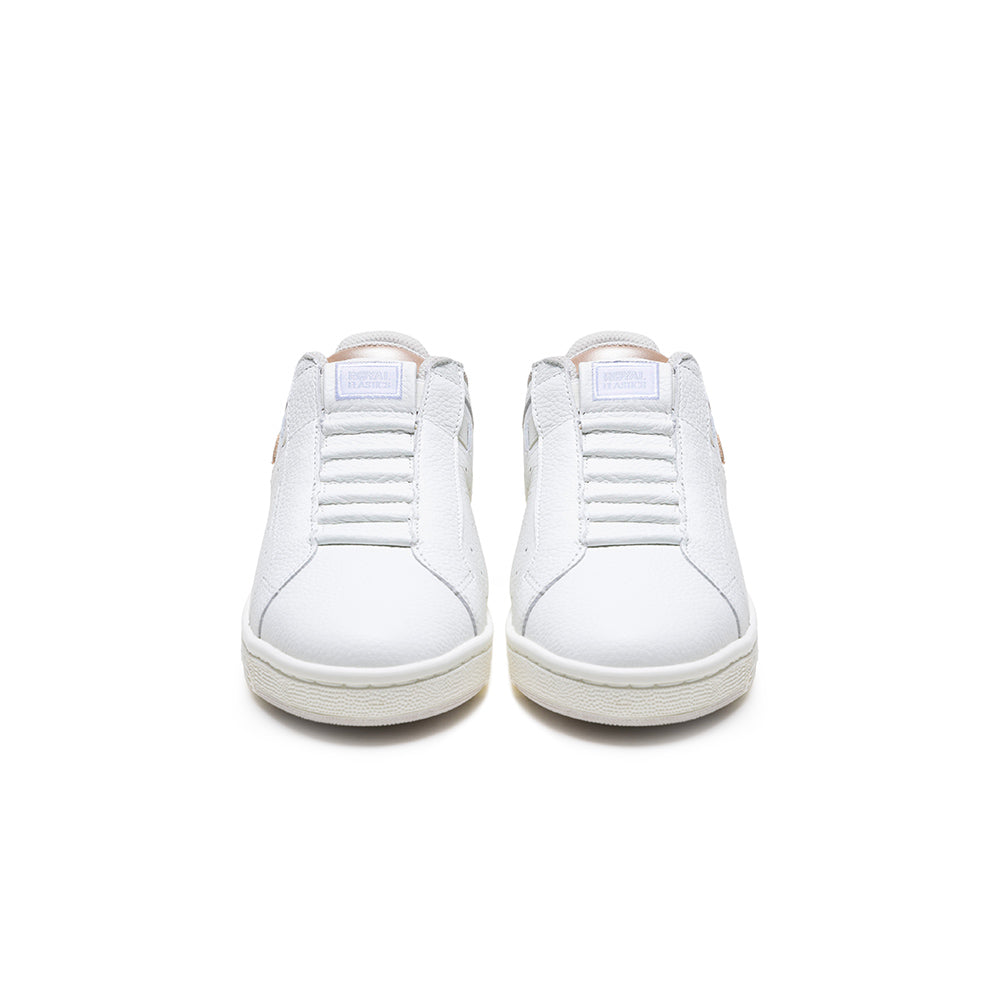 Women's Icon OG White Gold Logo Leather Sneakers