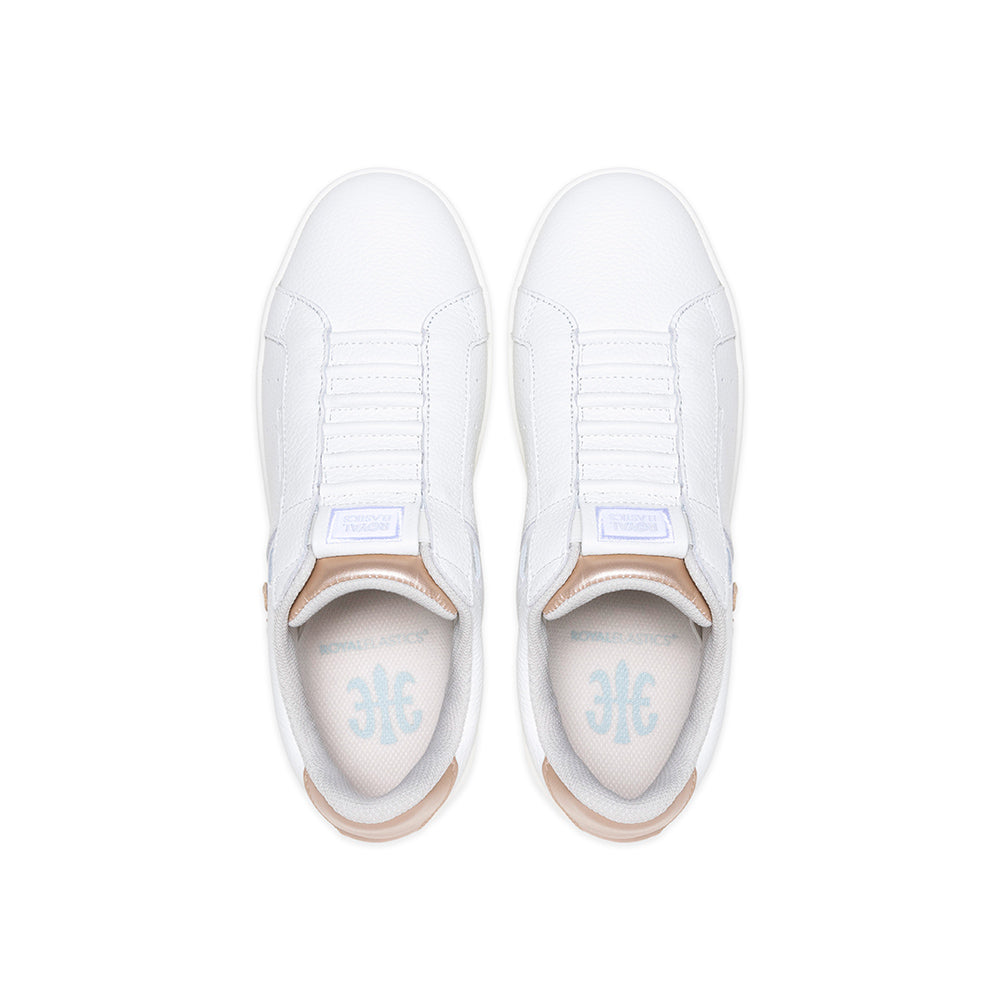 Women's Icon OG White Gold Logo Leather Sneakers