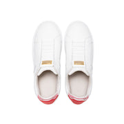 Women's Icon Lux White Red Leather Sneakers