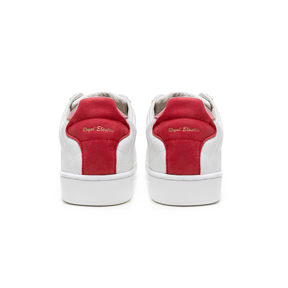 Women's Icon Lux White Red Leather Sneakers