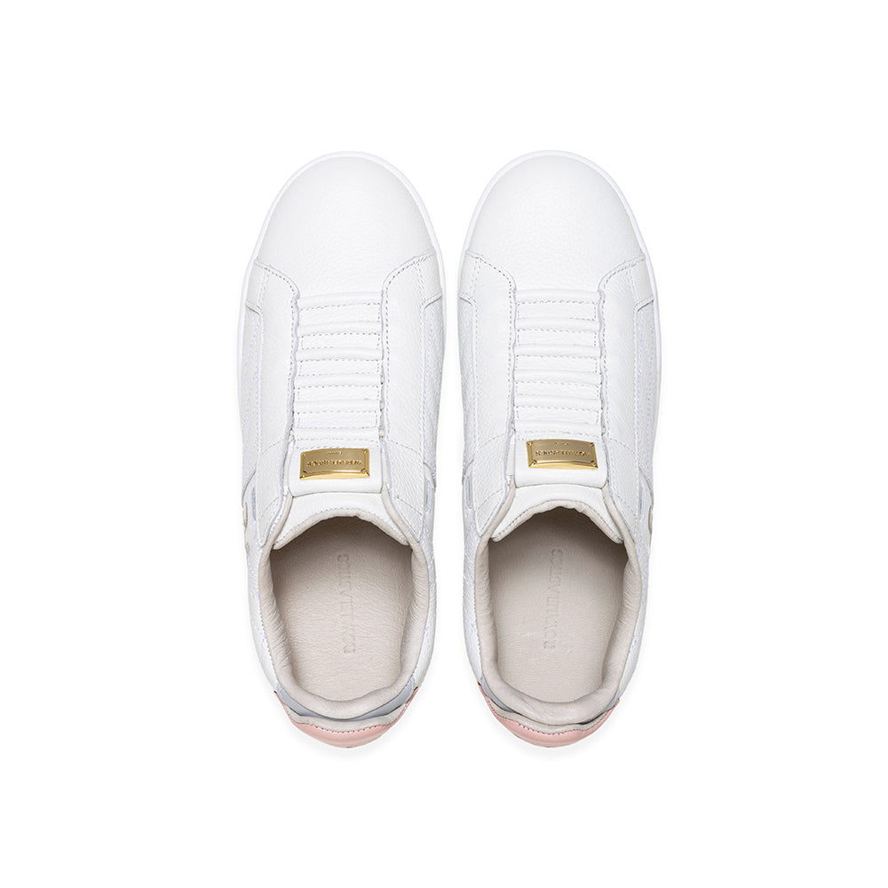 Women's Icon Lux White Pink Leather Sneakers