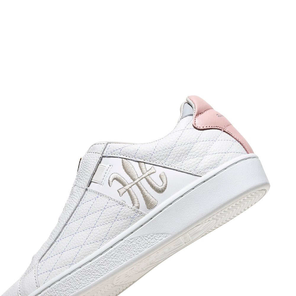 Women's Icon Lux White Pink Leather Sneakers