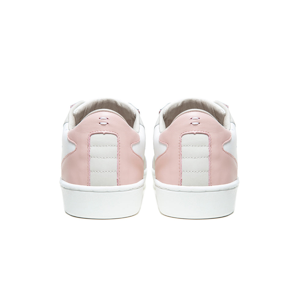 Women's Adelaide Lux White Pink Beige Leather Sneakers