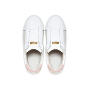 Women's Adelaide Lux White Pink Beige Leather Sneakers