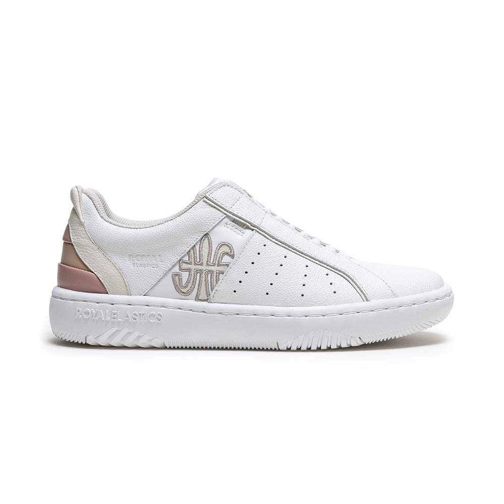 Women's Icon 2.0X White Beige Pink Leather Sneakers