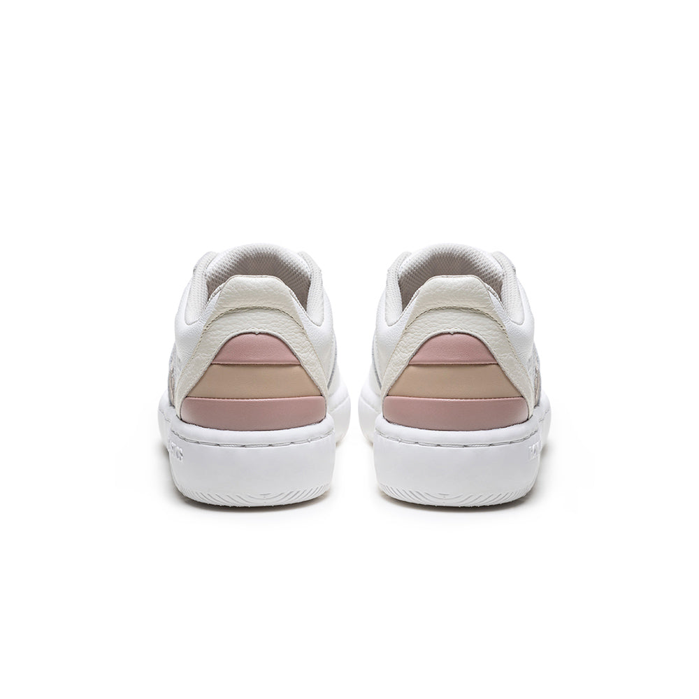 Women's Icon 2.0X White Beige Pink Leather Sneakers