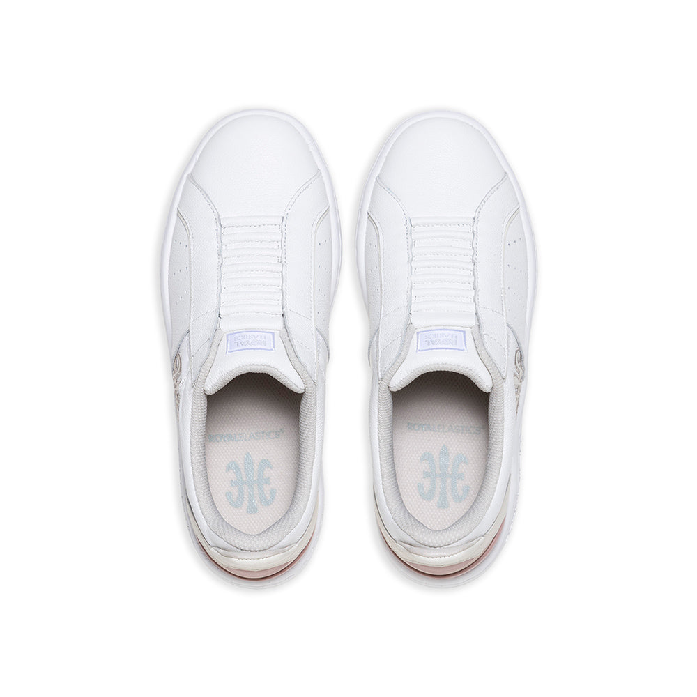 Women's Icon 2.0X White Beige Pink Leather Sneakers