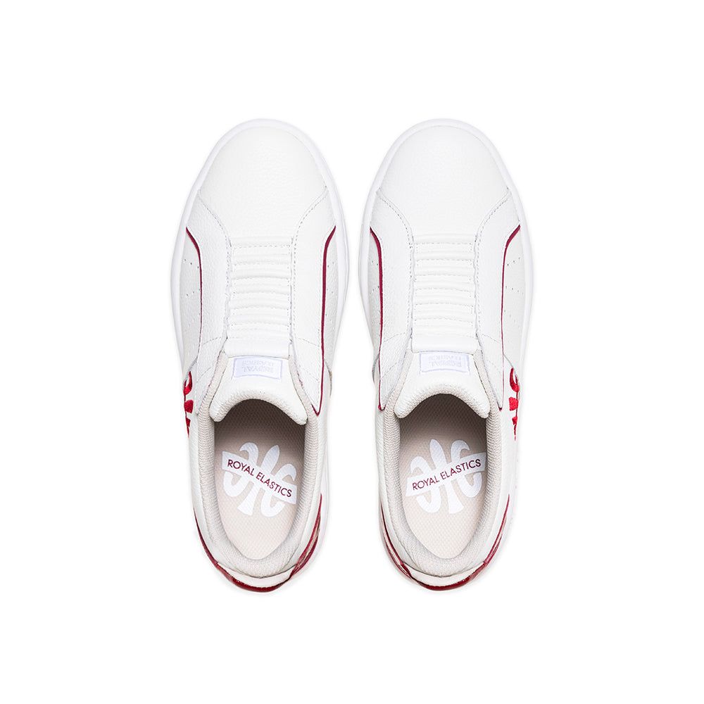 Women's Icon 2.0X White Red Leather Sneakers
