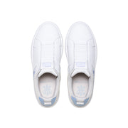 Women's Icon 2.0 White Blue Logo Leather Sneakers