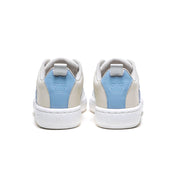 Women's Icon 2.0 White Blue Logo Leather Sneakers