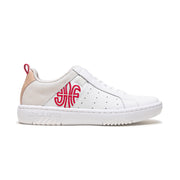 Women's Icon 2.0 White Red Logo Leather Sneakers