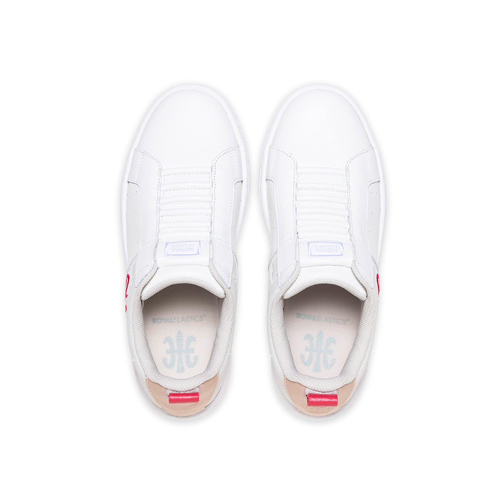 Women's Icon 2.0 White Red Logo Leather Sneakers