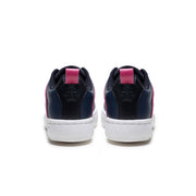 Women's Icon 2.0 Black Pink Logo Leather Sneakers