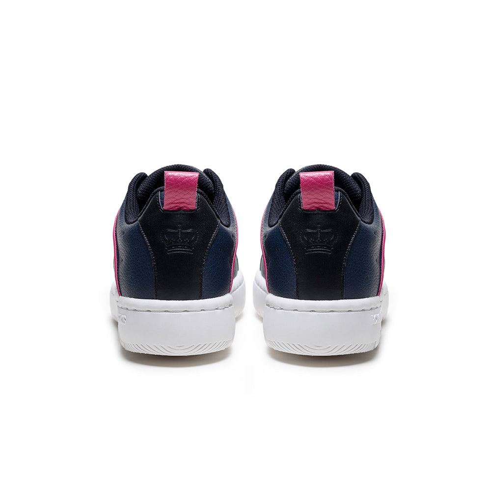 Women's Icon 2.0 Black Pink Logo Leather Sneakers