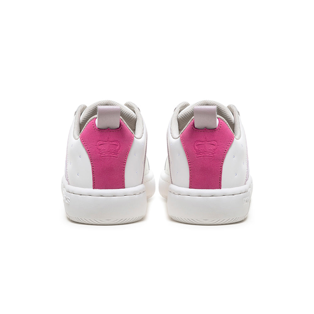 Women's Icon 2.0 White Pink Logo Leather Sneakers
