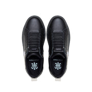 Women's Icon 2.0 Black Beige Gray Logo Leather Sneakers