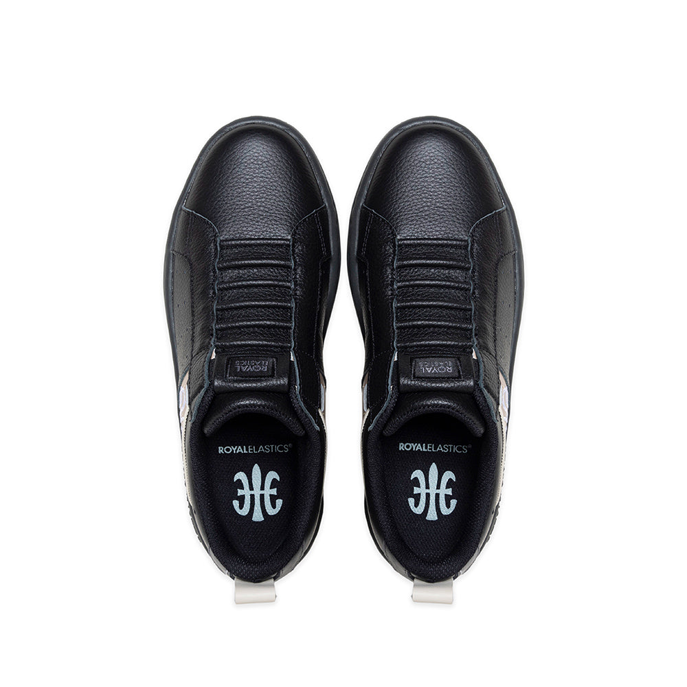 Women's Icon 2.0 Black Beige Gray Logo Leather Sneakers