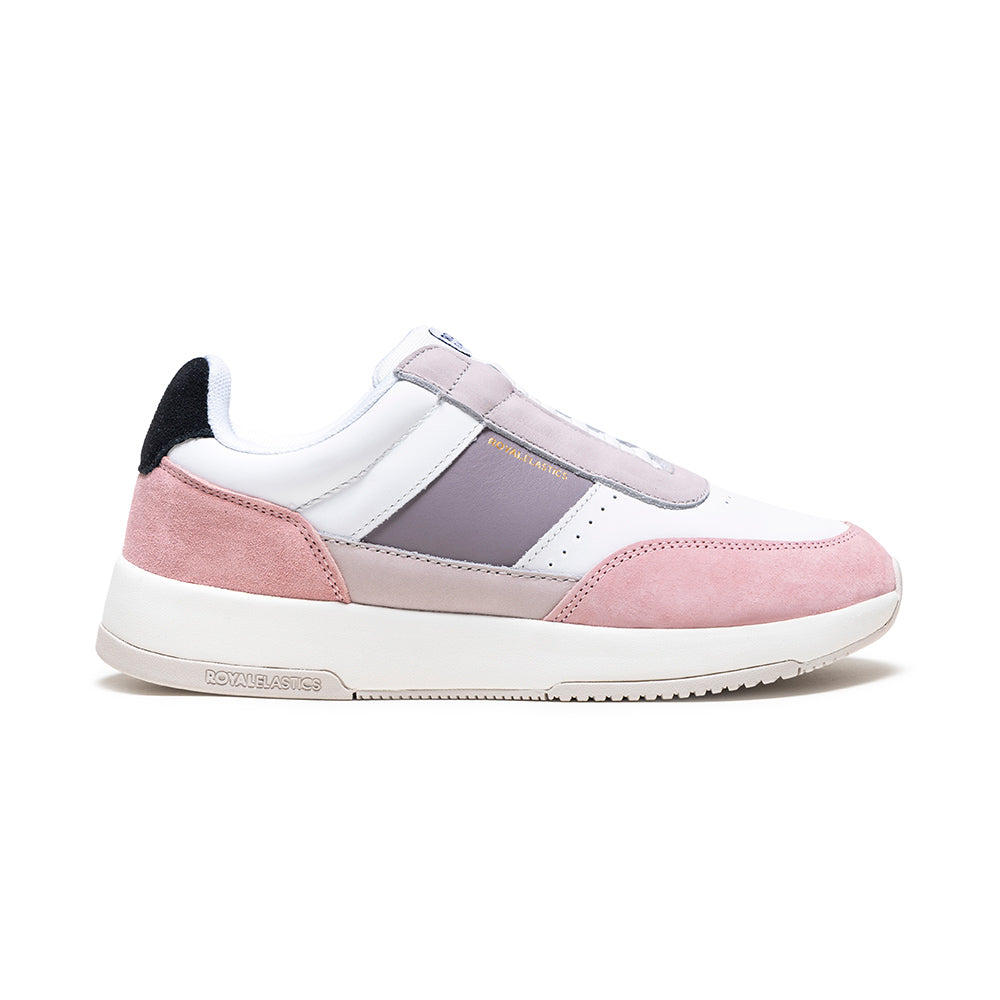 Women's Crown Lux White Pink Purple Leather Sneakers