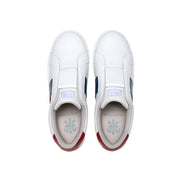 Men's Bishop White Blue Red Leather Sneakers