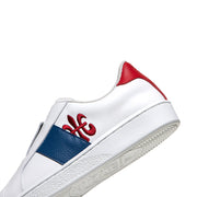 Men's Bishop White Blue Red Leather Sneakers