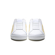 Men's Icon Dots White Yellow Logo Leather Sneakers