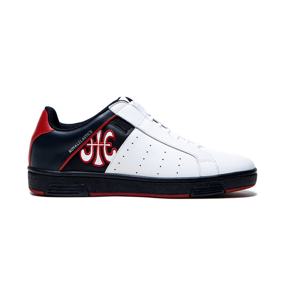 Men's Icon OG White Black Red Logo Leather Sneakers