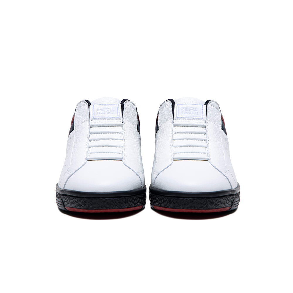 Men's Icon OG White Black Red Logo Leather Sneakers