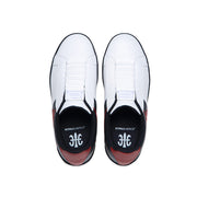 Men's Icon OG White Black Red Logo Leather Sneakers
