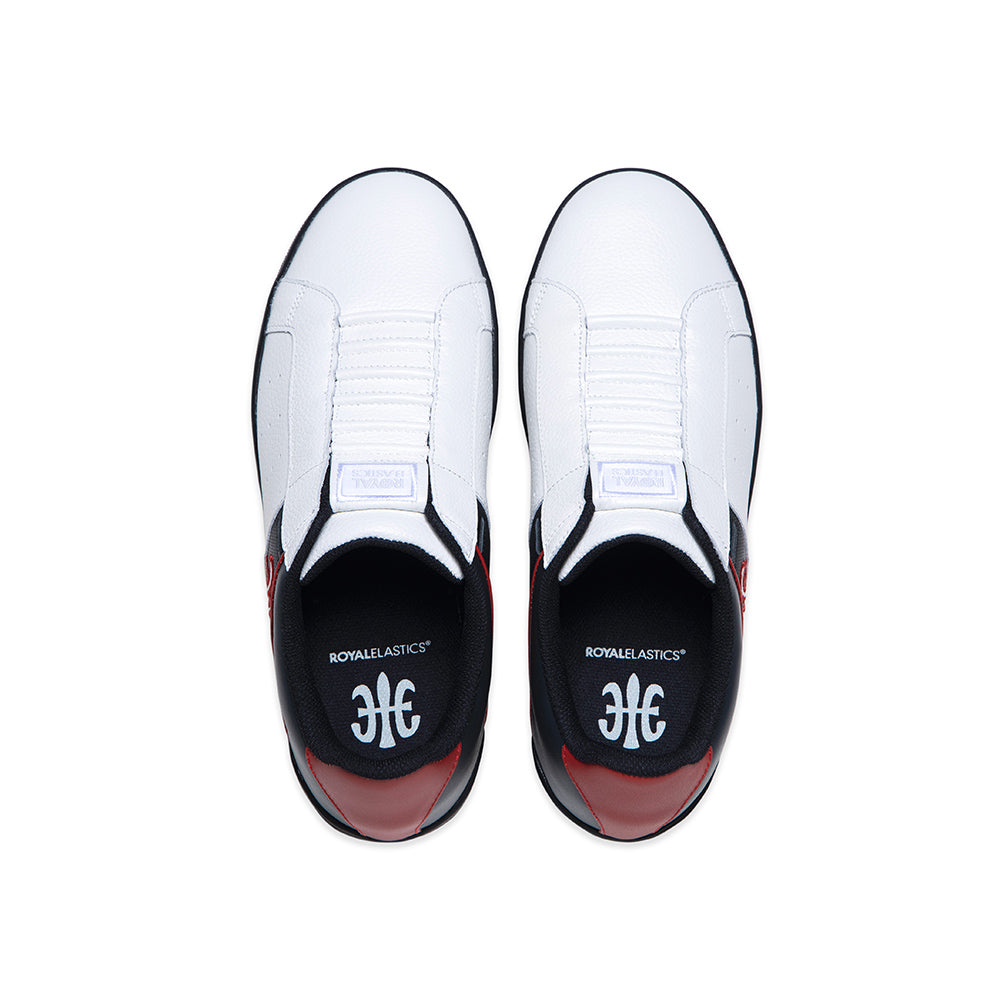Men's Icon OG White Black Red Logo Leather Sneakers