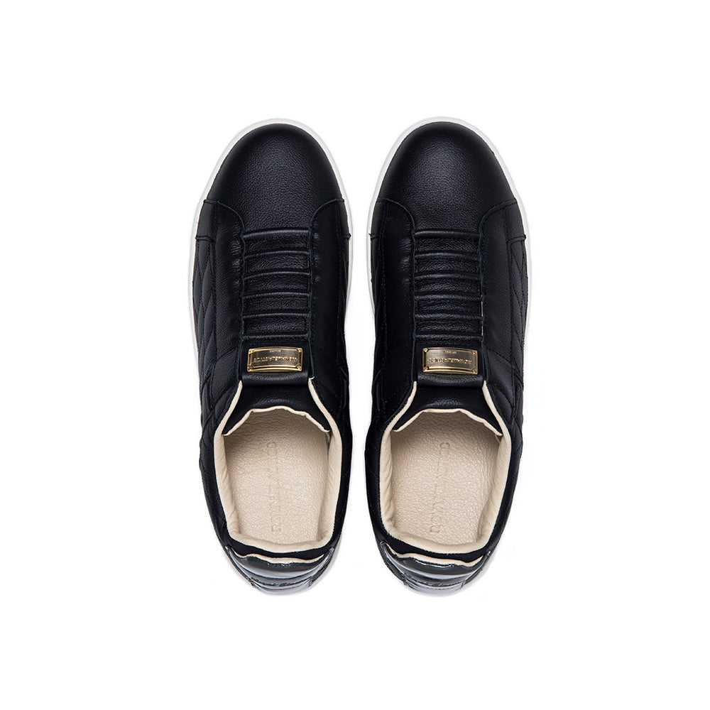 Men's Icon Lux Black Leather Sneakers