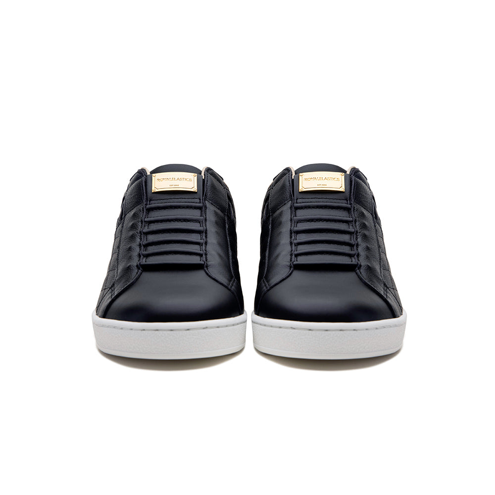 Men's Icon Lux Black Red Leather Sneakers