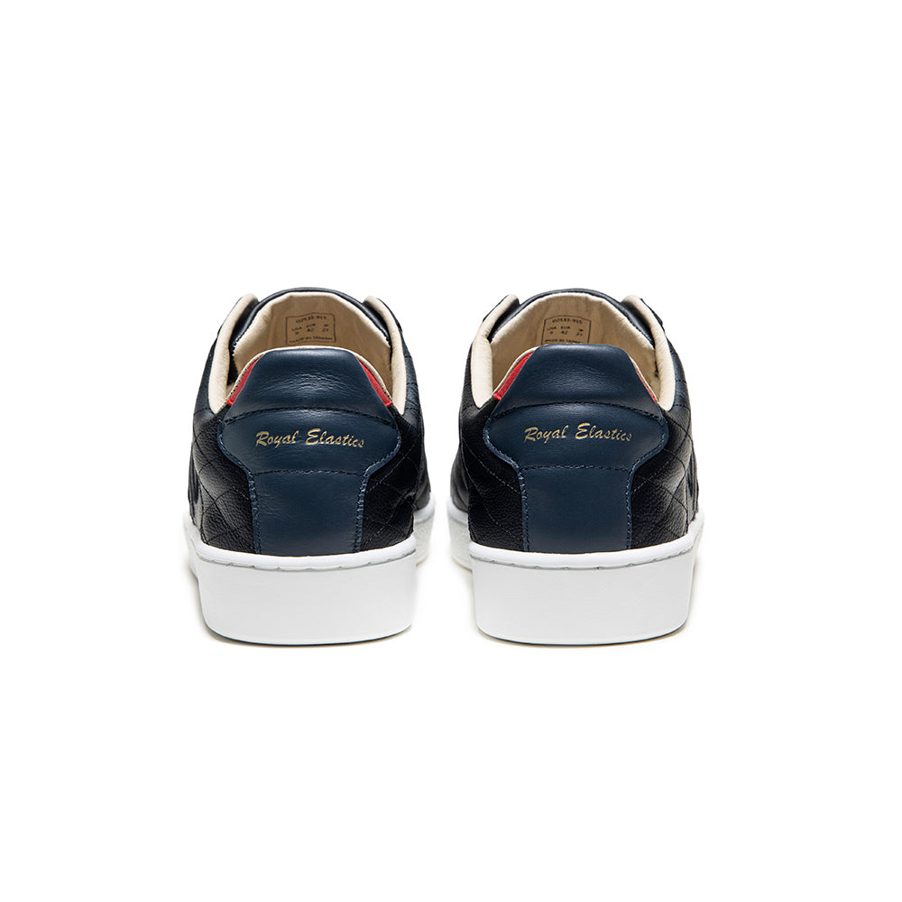 Men's Icon Lux Black Red Leather Sneakers