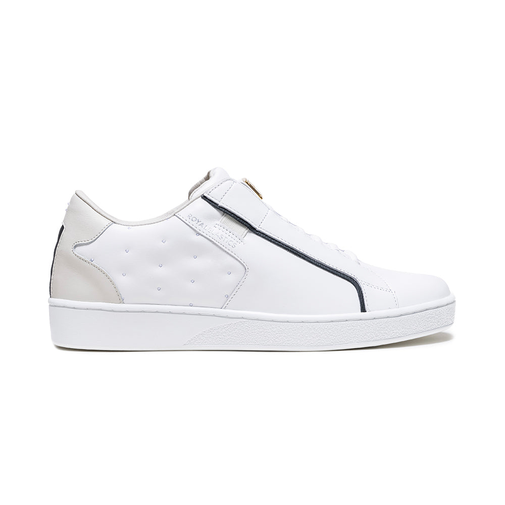 Men's Adelaide Lux White Black Leather Sneakers 02731-009