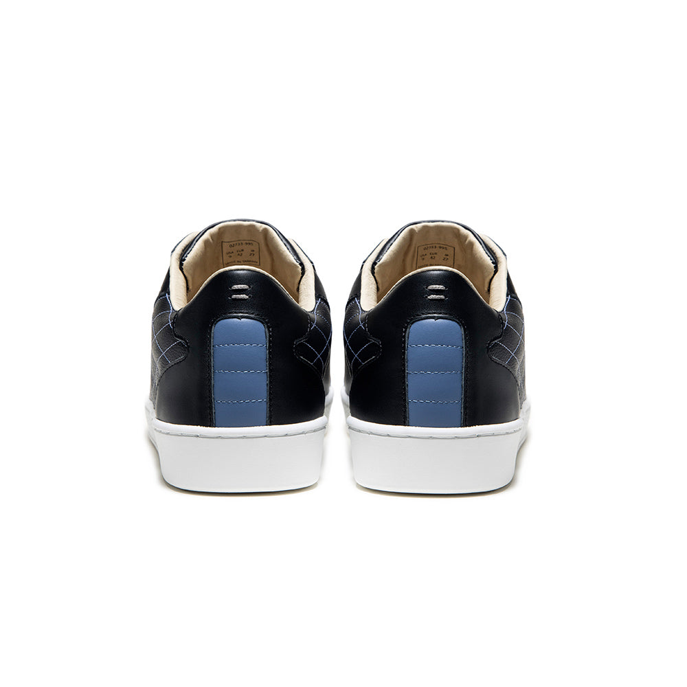 Men's Adelaide Lux Black Blue Leather Sneakers