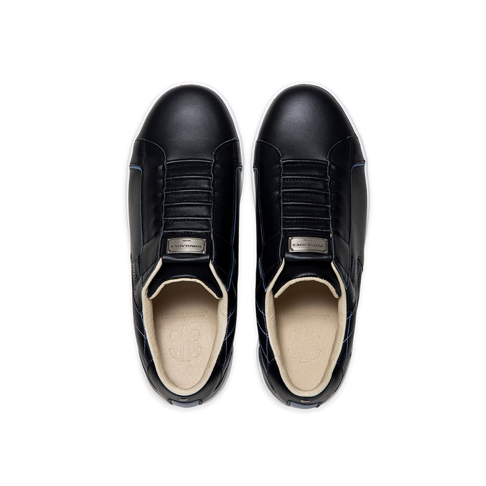 Men's Adelaide Lux Black Blue Leather Sneakers