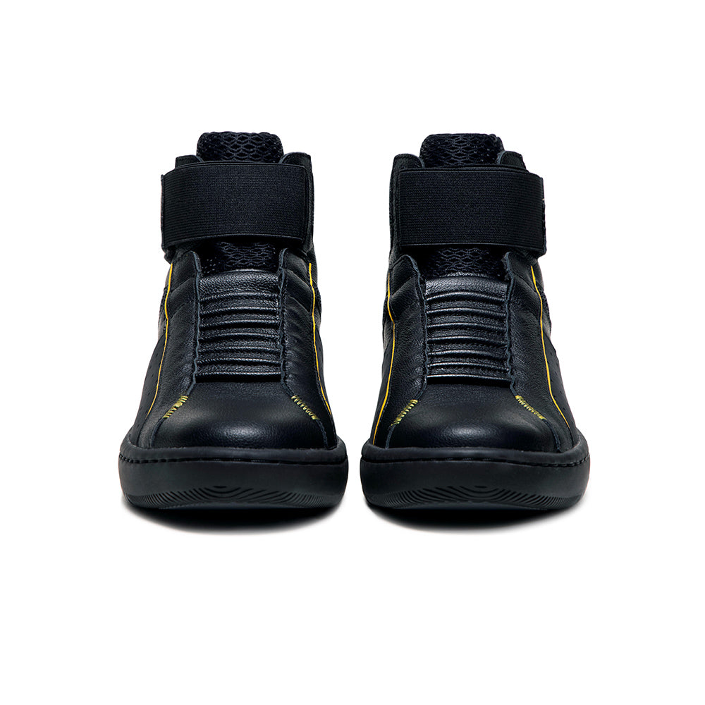 Men's Icon 2.0X Hi Black Yellow Hi Top Leather Sneakers