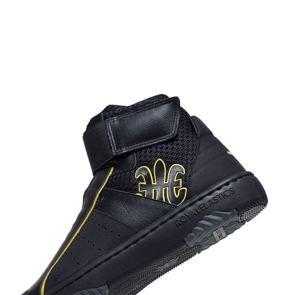 Men's Icon 2.0X Hi Black Yellow Hi Top Leather Sneakers