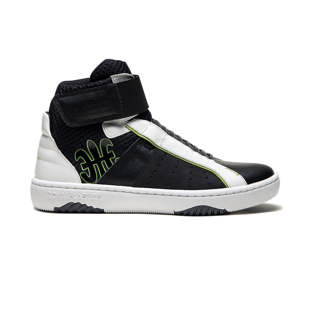 Men's Icon 2.0X Hi Black Green Hi Top Leather Sneakers 06433-904