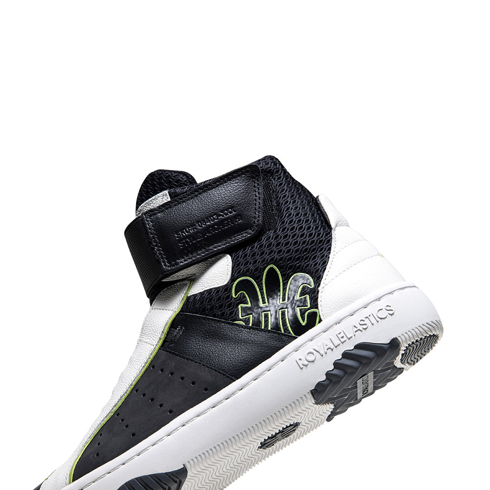 Men's Icon 2.0X Hi Black Green Hi Top Leather Sneakers