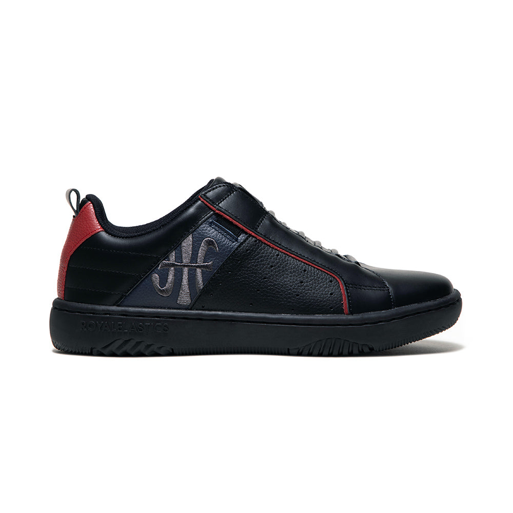 Men's Icon 2.0 Black Red Logo Leather Sneakers 06533-951