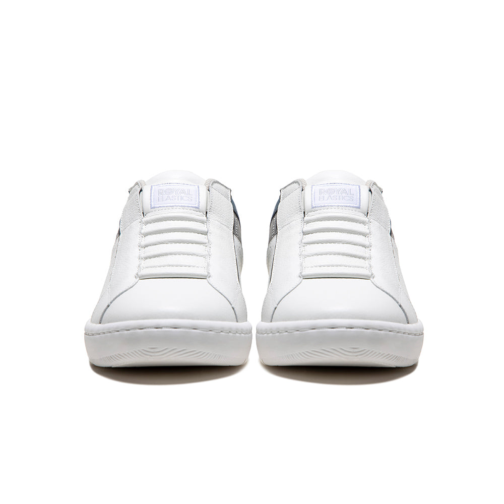 Men's Icon 2.0 White Blue Gray Logo Leather Sneakers 06541-085
