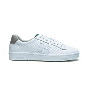 Men's Honor White Green Logo Leather Sneakers