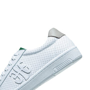 Men's Honor White Green Logo Leather Sneakers
