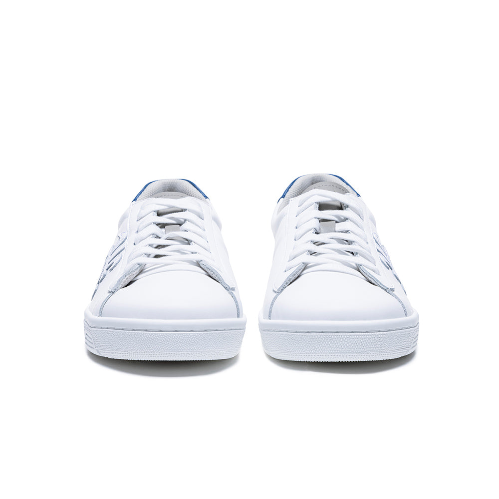 Men's Honor White Blue Logo Leather Sneakers 08021-085